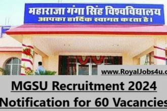 MGSU Recruitment 2024 Notification for 60 Vacancies
