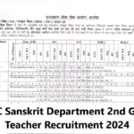 RPSC Sanskrit Department 2nd Grade Teacher Recruitment 2024 Vacancy Details