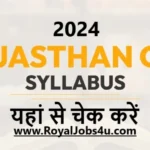 Rajasthan CET Senior Secondary Level Syllabus 2024