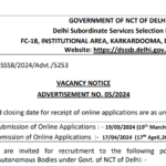 DSSSB Recruitment 2024: Notification for 1499 Vacancies