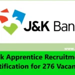 J&K Bank Apprentice Recruitment 2024: Notification for 276 Vacancies