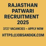 Rajasthan Patwari Recruitment 2025