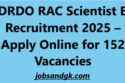 DRDO RAC Scientist B Recruitment 2025