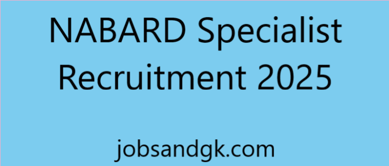 NABARD Specialist Recruitment 2025