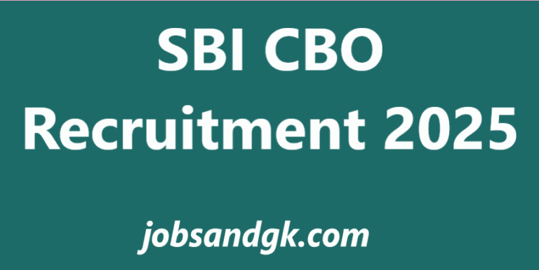 SBI CBO Recruitment 2025