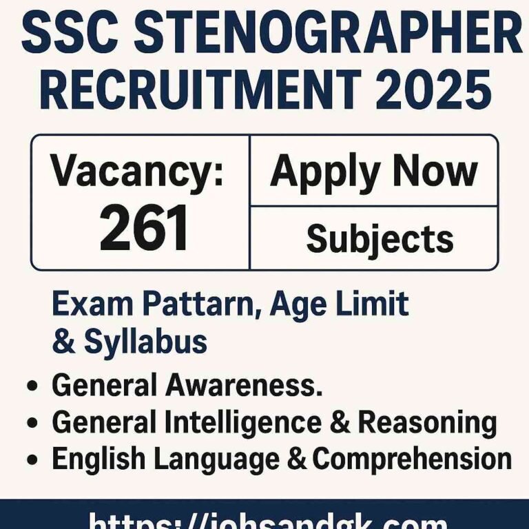 SSC Stenographer Recruitment 2025
