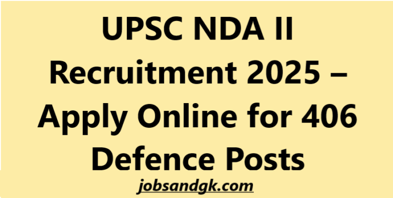 UPSC NDA II Recruitment 2025