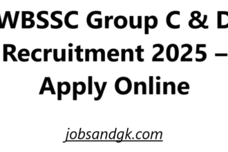 WBSSC Group C and D Recruitment 2025